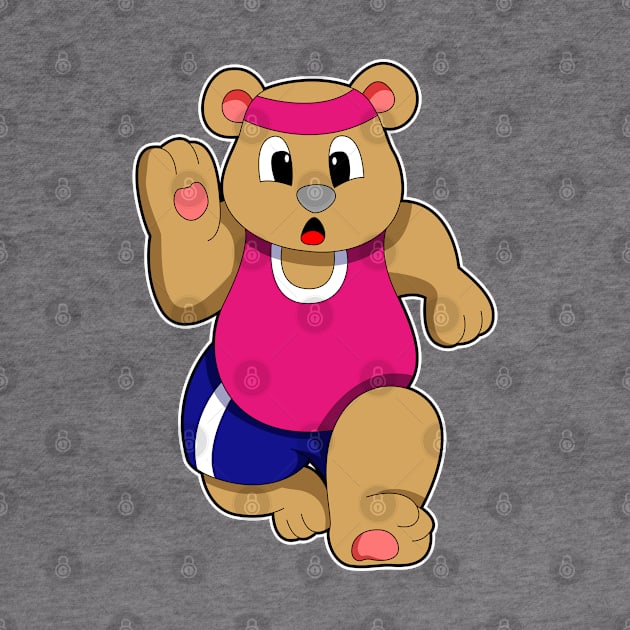 Bear at Fitness - Jogging with Headband by Markus Schnabel